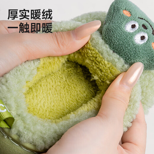 Pig Daddy Children's Slippers Autumn and Winter Boys Home Indoor Warm Anti-Slip Girls Baby Soft Bottom Children's Cotton Slippers Gray 20