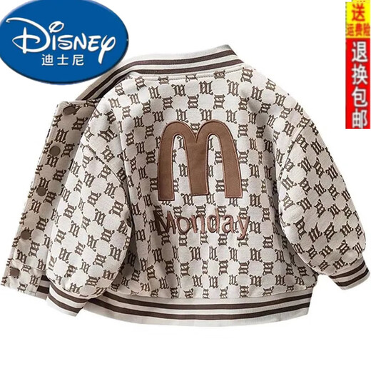 Disney (Disney) children's autumn jacket 2025 new spring and autumn trendy boys' fashionable jackets baby street baseball uniforms children's trendy M baseball uniforms 90