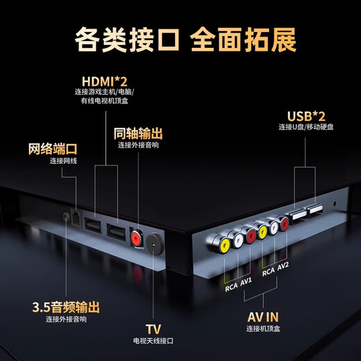 Konjia Mitu National Subsidy 40% New 55-inch LCD Large Screen TV Bedroom HD Eye Protection Anti-Blue Light Home Intelligent Voice Narrow-Edge Ultra-Thin Projection Display 55LED HD Eye Protection TV Version Length and Width 93X52 Centimeters