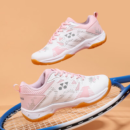 New men's shoes, badminton shoes, men's and women's wide-last Oxford-soled tennis shoes, non-slip, breathable, youth sports, 728 white powder, normal size 42