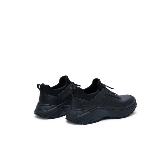 Biyinlefen Autumn and Winter Men's Light Business Casual Shoes Lightweight Non-Slip Elastic Sleeve Drawstring Lace Slip-on Commuting Leather Shoes