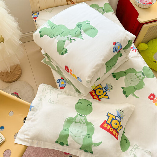 Cotton kindergarten quilt three-piece set baby nap bedding baby children's pure cotton quilt six-piece set for kindergarten Overlord Little Green Dragon soft and delicate 1.2*1.5 meters silk cotton quilt-2Jin Jin equals 0.5 kg