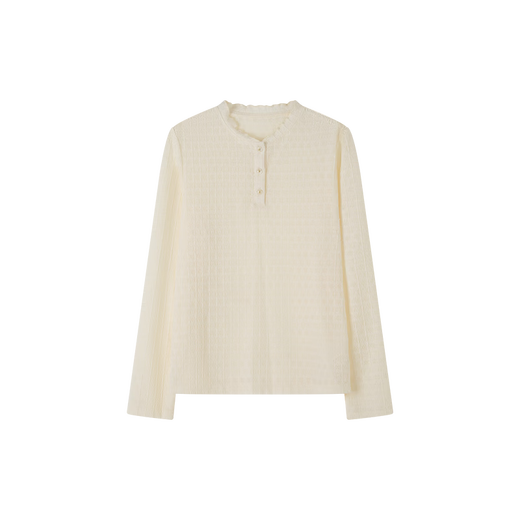 Mohan Yimei light commuting fungus shirt 2025 autumn new style French style layered textured shirt for women