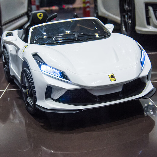 Junyu children's electric car small Ferrari electric car four-wheel racing car 16-year-old remote control sports car stroller birthday SKU05 painted red_leather seat_remote control_swing_bluetooth electric drive