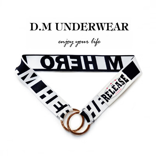 DMD.M Men's Underwear Men's Ring Sexy Stretch Lift Metal Ring Thong Low Waist Youth Hollow Fun White_Double Iron Ring M_Weight 100-115Jin Jin is equal to 0.5 kg