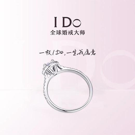 I Do platinum PT950 diamond ring 1 carat classic round diamond ring women's ring wedding ring proposal wedding gift for wife and girlfriend round bag - 1 carat diamond size 17