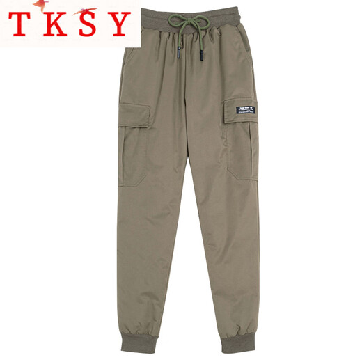 TKSY down pants women's winter outer wear 2026 new high-waist Northeast cold-proof footwear workwear snow plus velvet thickened cotton pants Army Green 2XL Weight 128-138Jin Jin is equal to 0.5 kg