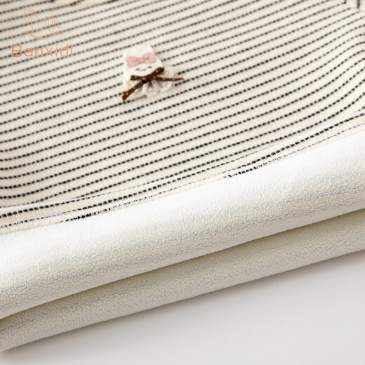 Banxidi girls long-sleeved T-shirt autumn and winter 2025 new velvet style children's bottoming shirt children's clothing baby tops winter clothing black stripes 80