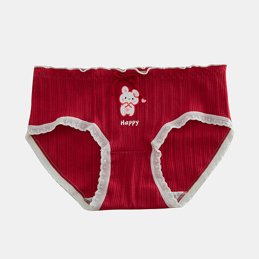 Caramella pure cotton underwear women's breathable briefs sweet and fresh women's shorts girls big children's underwear red lace cartoon style mixed color 3 pieces one size fits all (suitable for 85-120 Jin Jin equals 0.5 kg)