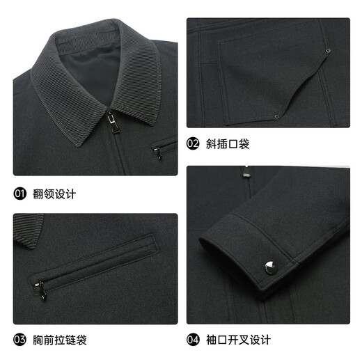 Lilang Woolen Coat Men's Short Winter Wool Jacket Men's 2025 New Lapel Warm Woolen Jacket Men's