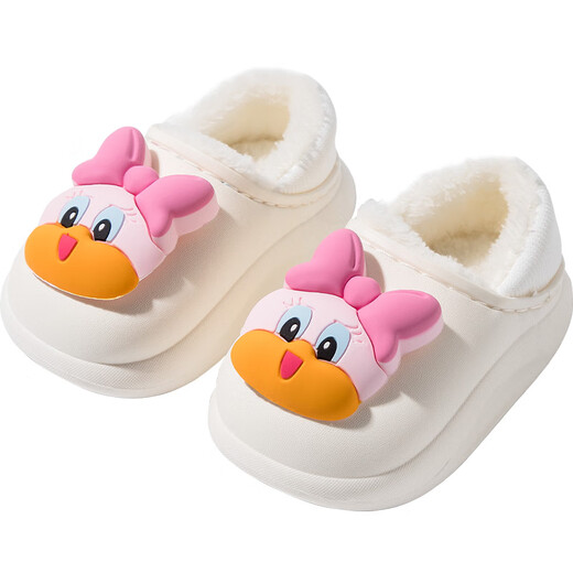 Deer Milli New Product Children's Slippers Girls Winter Non-Slip Waterproof Lightweight Warm Cotton Shoes 34 Years Old Baby Shoes Red Bow 15 Inner Length 15cm_150 Recommended Foot Length 14.5