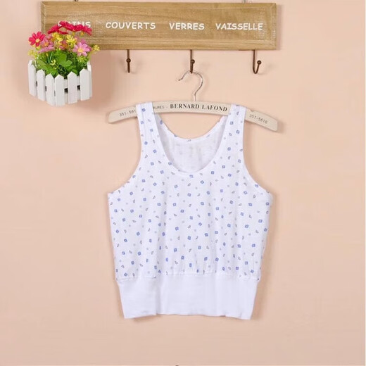 Summer new thin cotton camisole, middle-aged and elderly women can wear extra large half-cut short mother's underwear, underwear vest - white L size - 1 piece