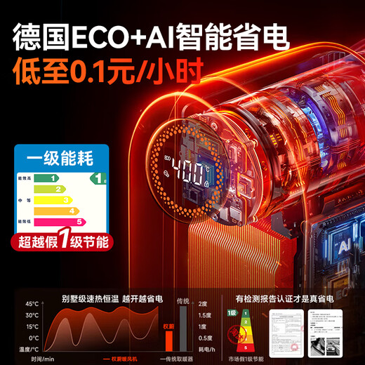 Quan Wei's new energy-saving and electricity-saving heater graphene heater home electric heater 2025 small sun baby bathroom bedroom whole house heating silent electric heater warms the whole house in one second graphene quick heating 35 C丨energy saving丨portable waterproof bathroom available丨as low as 0.1 yuan/hour丨no light silent does not disturb sleep