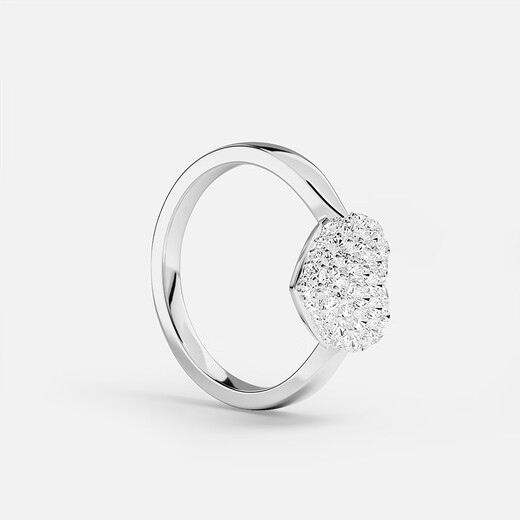 APM Monaco love ring silver white pavé heart-shaped design simple hand jewelry gift