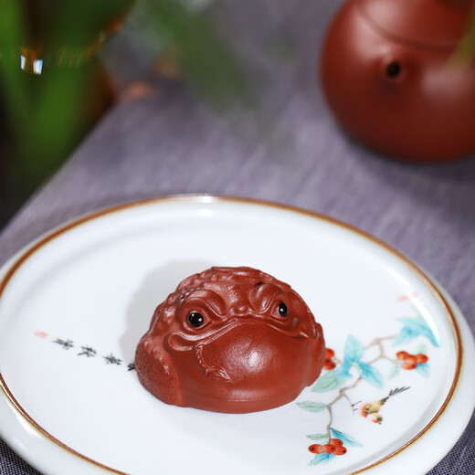 Hidden Pot World Yixing Purple Sand Golden Toad Tea Pet Can Raise Little Golden Toad Creative Boutique Tea Table Ornaments Small Tea Play Gifts Little Fu Toad Golden Toad Tea Pet