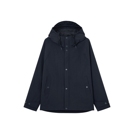 HAZZYS Men's Fall Commuting PHIZ Men's Jacket Internal and External Pockets Outdoor Casual Hooded Jacket for Men Navy Blue NV L (175/96A 48)