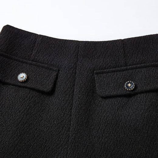Xiangying black woolen suit shorts for women 2025 winter new textured a-line high-waist slim wide-leg hot pants black L 165/88A/110-125Jin Jin equals 0.5 kg