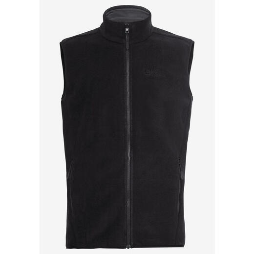 JackWolfskin new fleece vest men's breathable, wear-resistant, windproof, lightweight, fashionable, casual and warm fleece jacket black S