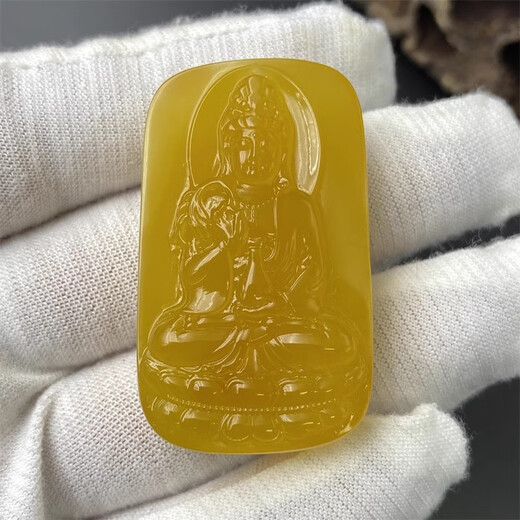 DL 1998 Guaranteed Amber Avalokitesvara Pendant Manjusri Bodhisattva Tara Puxian Tathagata Buddha Zodiac Guardian Huang Wealth God YJ3400,__,56.8*52.6 34g