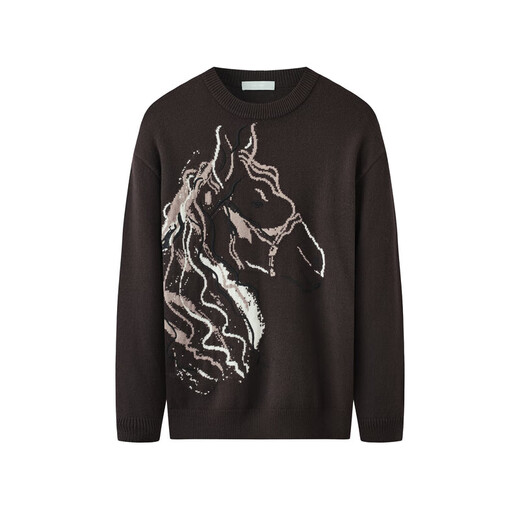 Jiumuwang Shopping Mall Same Style 80% Wool Men's Cardigan Sweater Men's 25 Spring and Winter New Style Fashionable and Comfortable Round Neck Sweater Fashion Edition + Coffee + JY1DV50819 M 170/92A(48)