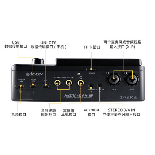 Aiken iCON Mix Live external sound card + Levitt microphone 440PURE live broadcast package Internet celebrity singing recording anchor equipment bringing goods game teaching outdoor live broadcast