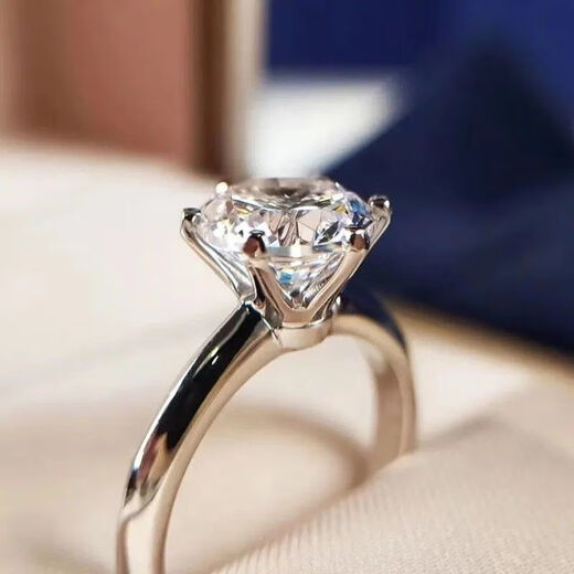 Lancafu genuine moissanite ring for women, classic six-claw lover's proposal gift, customizable Pt platinum diamond ring D-E/extremely white 0.6 carat VVS/extremely slightly flawed Crown Six-claw No. 8