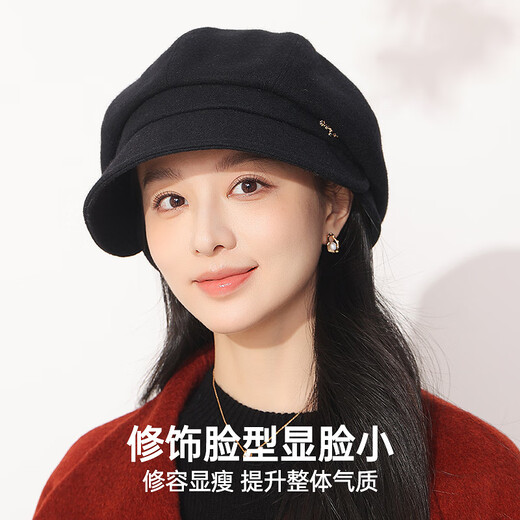 Hengyuanxiang duck cap for women fashionable autumn and winter warm wool baseball cap for girls fashionable and versatile birthday gift khaki