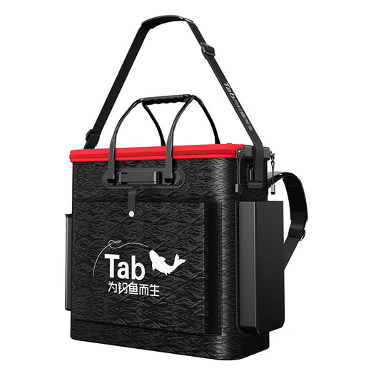 TAB fish box fish barrel and fish protection barrel one-piece hard shell multi-functional fishing barrel large live fish barrel folding fishing gear bag third generation 48# double shoulder style with side bag and pole
