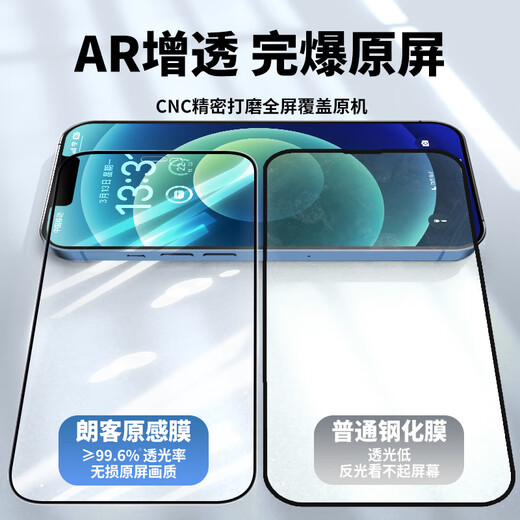 Langke Special Offer 2-piece Pack Apple 12/12pro Tempered Film iPhone 12/12pro Mobile Phone Film Borderless Full Screen Cover HD Glass Anti-fall Ultra-Thin Protective Film