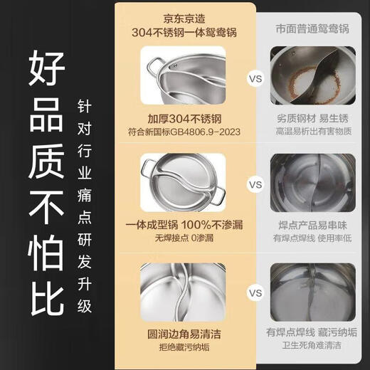 Fabricado en Tokio, Yuanyang Hot Pot 304 cocina de inducción recta de acero inoxidable moldura de una sola pieza engrosada de doble propósito 0 fugas 30 cm
