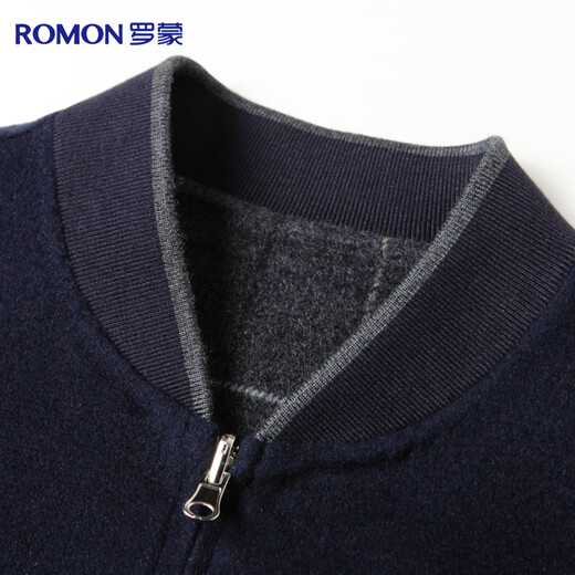 Romon reversible wool double-sided woolen jacket men's autumn and winter casual stand-up collar young and middle-aged dad jacket
