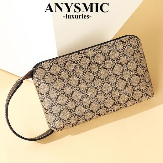 ANYSMIC luxury high-end brand bag women's bag clutch bag spring and summer new fashion versatile hand bag multi-functional mobile phone bag brown