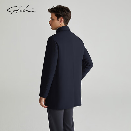 沙驰[可拆卸鹅绒内胆]SATCHI男装男士羽绒风衣2025冬季新款商务外套厚 藏青 XL