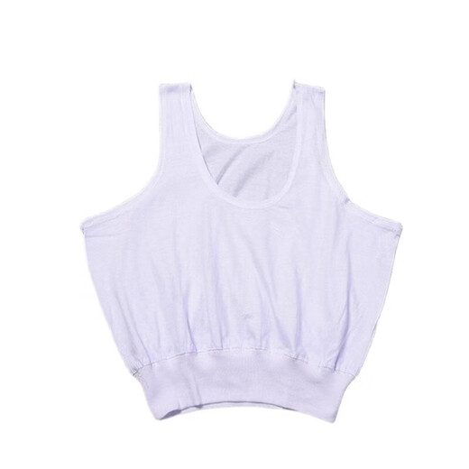 Summer new thin cotton camisole, middle-aged and elderly women can wear extra large half-cut short mother's underwear, underwear vest - white L size - 1 piece