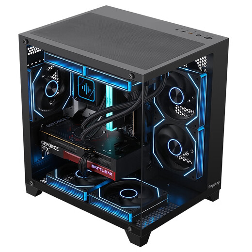 Colorful Ruilong 9600X/7500F/5060/5060ti/5070 Game Console 3A Masterpiece Live Desktop Computer Productivity AI Model Rendering DIY Assembly Machine with Three 9600X+RTX5070 Black Single Host