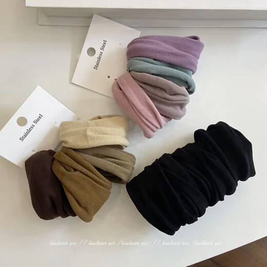 High elasticity wide facial mask muscle head rope 2025 new high-end rubber band women's hair tie headband high ponytail hair rope milk coffee color 4 pack same as the main picture