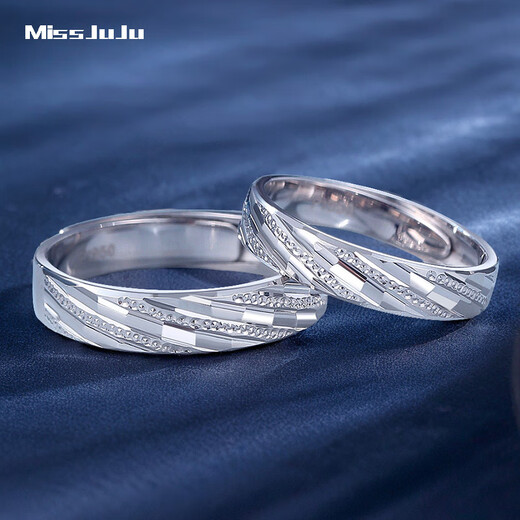 Miss JuJu pt950 platinum ring for men and women, couple ring, platinum morning and evening engagement ring, live ring, 5.9-6.1g (20-22# can be worn)