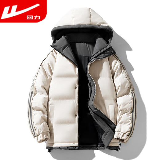 Pull-back cotton-padded jackets for men in autumn and winter plus velvet and thickened jackets 2025 New Youth Warm Cotton-padded Jackets for Boys Khaki 1 Upgraded Cotton and Thickened Off-white Same Color M Height 158-168cm Weight 90-105 Jin Jin is equal to 0.5 kg