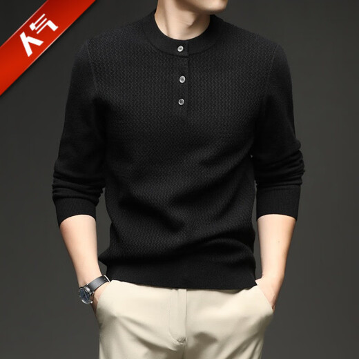 GOLDLION G+ autumn and winter thickened men's long-sleeved sweater sweater warm and comfortable bottoming shirt for young and middle-aged dads Cambridge Brown L 175