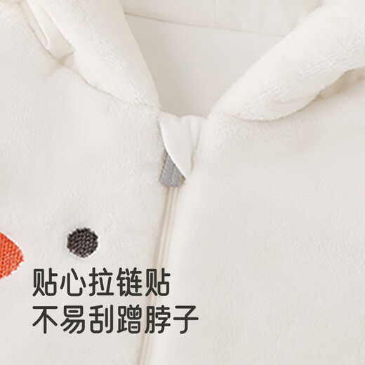 Yingshi shopping mall same style children's hooded jacket knitted short winter warm boy coat jacket new style cream white 90 cm