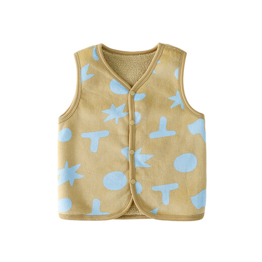 Cotton hall double-sided vest thick plush jacket for boys 2025 autumn new style plush vest for girls xt2 interesting geometry 120