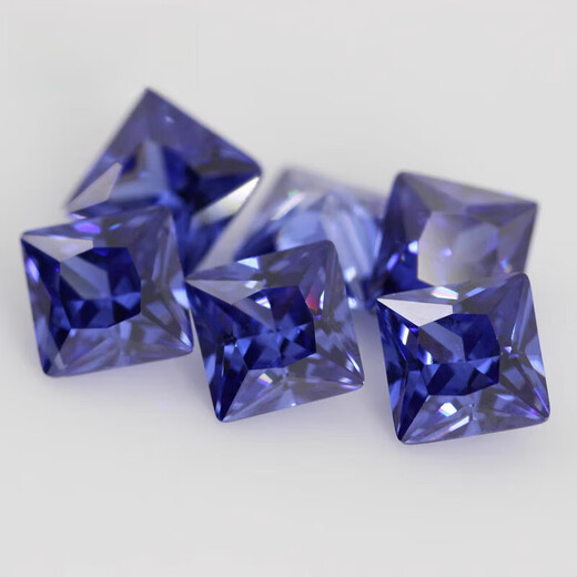 Yongsi quality tanzanite sapphire loose stone square right-angled zircon artificial ring face princess inlaid 10*10mm