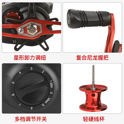Billings water droplet wheel, micro-object long-range cast, anti-explosion line sub-wheel, ultra-light black pan-purpose wheel, sea fishing reel, left-hand rocker, ultra-lightweight, super long-range cast/colorful orange