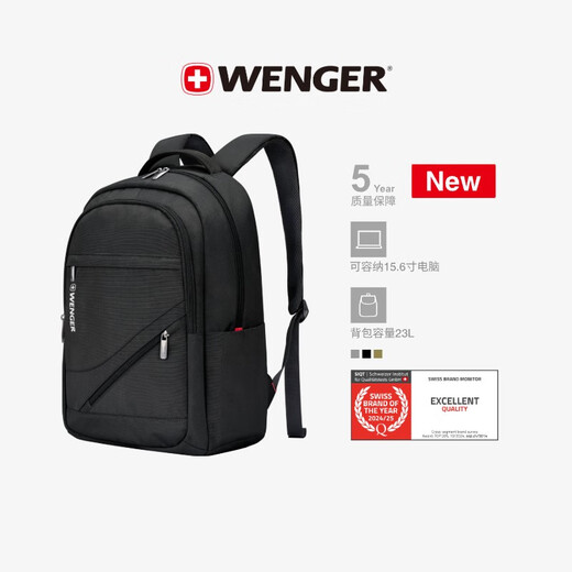 WENGER Swiss Army Knife 15.6-inch Computer Bag Commuting Backpack Backpack School Bag Travel Bag Black for Men and Women