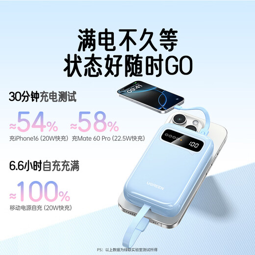 Green Alliance 3C certified, can be used on airplanes, power bank comes with 20000 mAh 22.5W fast charging, large capacity, compact and portable power bank, suitable for Apple 17, Xiaomi and Huawei