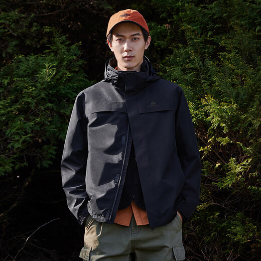 Pathfinder Suzaku Jacket Men's Three-in-One Hard Shell Winter Jacket Outdoor High Altitude Mountaineering Jacket Women's Waterproof and Windproof Black-Fleece Two-piece Set M