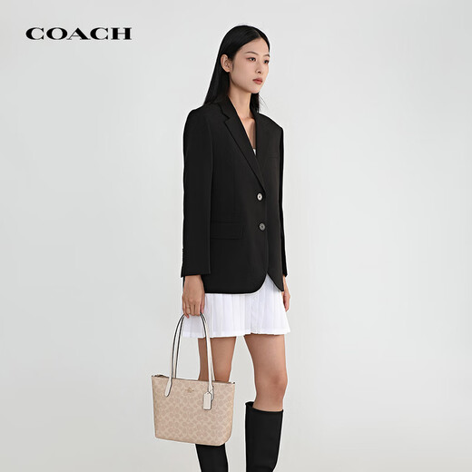 COACH brand direct supply women's bag FIONA shoulder zipper tote bag CBT18 sand yellow Christmas gift