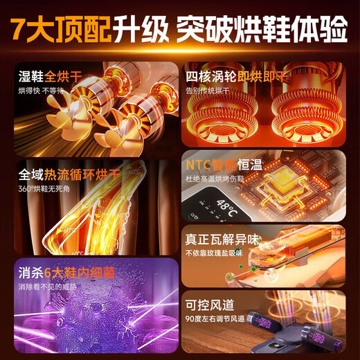 OIRIE shoe dryer, shoe drying, disinfection, deodorization and sterilization all-in-one machine, wet and dry smart shoe dryer, portable home, two shoes, temperature control + deodorization + automatic power off