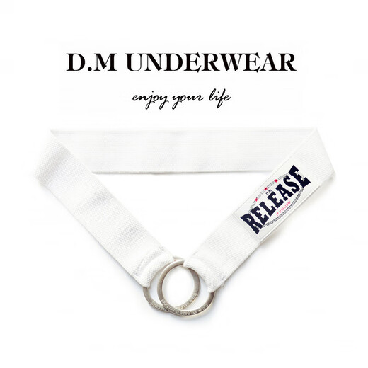 DMD.M Men's Underwear Men's Ring Sexy Stretch Lift Metal Ring Thong Low Waist Youth Hollow Fun White_Double Iron Ring M_Weight 100-115Jin Jin is equal to 0.5 kg
