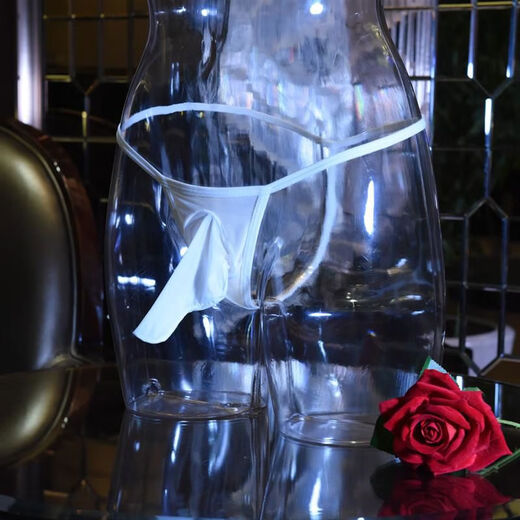 Men's triangle gun egg separation alternative thong underwear sexy pure desire men's fun underwear thong underwear for men white one-line thong underwear for women